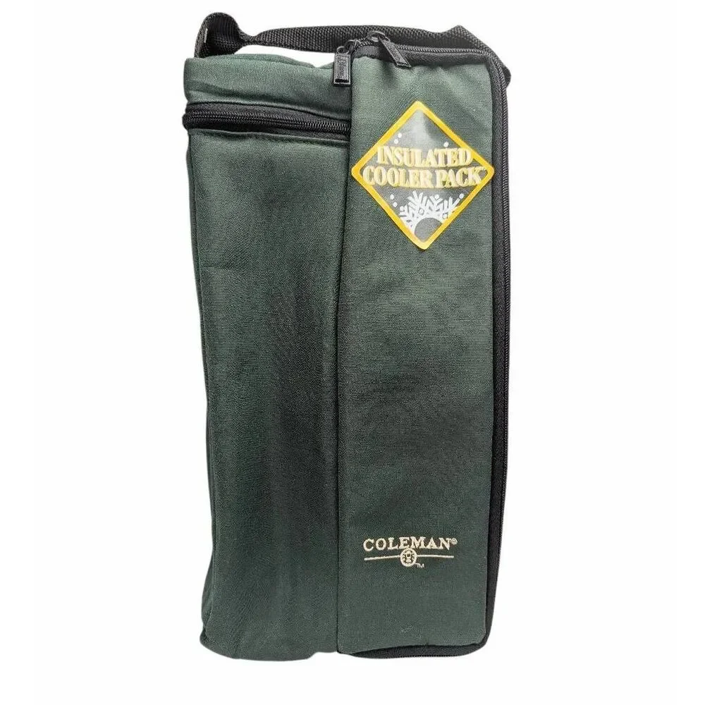 Coleman travel insulated beverage carrier for wine bottles w/ glasses & opener